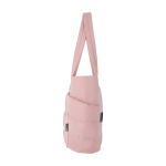 Borsa tote imbottita in poliestere riciclato con custodia per laptop 15,6” 18L color rosa chiaro vista laterale