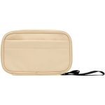Borsa organizer per accessori tecnologici con zip 1 l color marrone seconda vista frontale