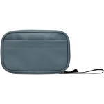 Borsa organizer per accessori tecnologici con zip 1 l color blu bondi seconda vista frontale