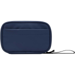 Borsa organizer per accessori tecnologici con zip 1 l color blu mare seconda vista frontale