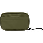 Borsa organizer per accessori tecnologici con zip 1 l color verde scuro seconda vista frontale