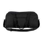Borsa da viaggio impermeabile in tela riciclata con tasca frontale 40L color nero terza vista frontale