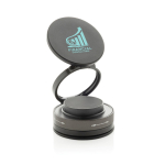 Supporto magnetico universale a 360° ideale per smartphone e vivavoce color nero vista con logo