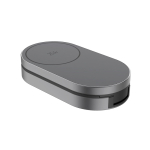 Caricatore ecologico pieghevole 3 in 1 compatto con ingresso USB-C 25W color grigio sesta vista