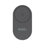 Caricatore ecologico pieghevole 3 in 1 compatto con ingresso USB-C 25W color grigio vista con logo