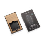 Batteria esterna con cavo retrattile e indicatore di carica 10.000 mAh color nero vista con scatola