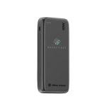 Power bank ecologico con cavo retrattile 45W 20.000 mAh color nero vista con logo