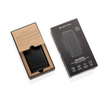 Power bank ecologico con cavo retrattile 45W 20.000 mAh color nero vista con scatola