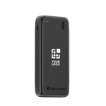 Power bank ecologico con cavo retrattile 45W 20.000 mAh color nero vista area di stampa