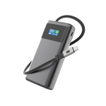 Power bank con indicatore di carica e cavo retrattile 45W 10.000 mAh color grigio seconda vista