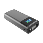 Power bank con indicatore di carica e cavo retrattile 45W 10.000 mAh color grigio terza vista