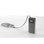 Power bank con indicatore di carica e cavo retrattile 45W 10.000 mAh color grigio quinta vista