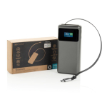 Power bank con indicatore di carica e cavo retrattile 45W 10.000 mAh color grigio seconda vista con scatola