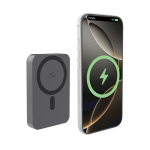 Power bank magnetico e wireless da 25W con USB-C 10.000 mAh color grigio terza vista