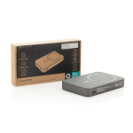 Power bank magnetico e wireless da 25W con USB-C 10.000 mAh color grigio seconda vista con scatola