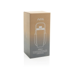 Borraccia termica in acciaio inox riciclato con cordino 600 ml color argento vista con scatola