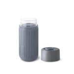 Bicchiere termico da viaggio in vetro con custodia in silicone Black & Blum 340 ml color grigio seconda vista