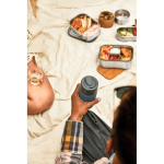 Bicchiere termico da viaggio in vetro con custodia in silicone Black & Blum 340 ml color grigio