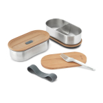 Set di lunch box ermetiche con coperchio-tagliere Black & Blum 1L color grigio quarta vista
