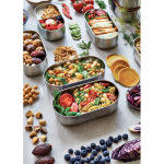 Set di lunch box ermetiche con coperchio-tagliere Black & Blum 1L color grigio vista ambiente 2