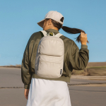 Zaino convertibile antifurto con zip, capacità 22 L, 16” color grigio