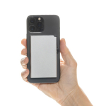 Portacarte magnetico in alluminio per smartphone con blocco RFID color argento quarta vista
