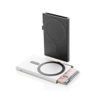 Portacarte magnetico in alluminio per smartphone con blocco RFID color argento vista generale