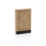 Portacarte magnetico in alluminio per smartphone con blocco RFID color argento seconda vista con scatola