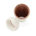 Bicchiere termico in plastica riciclata con coperchio 360° Topl 350 ml color bianco quarta vista