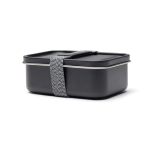 Lunch box in acciaio inox riciclato con fascia elastica 750ml color nero seconda vista