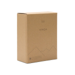 Lunch box in acciaio inox riciclato con fascia elastica 750ml color nero vista con scatola