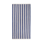 Asciugamano da spiaggia in cotone riciclato a righe bicolore 450 g/m² 80 x160 cm color blu mare