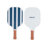 Set da pickleball con racchette in legno e pallina per giocare color blu mare vista con logo
