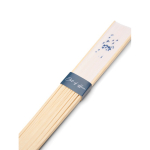 Ventaglio portatile in bambù con messaggio “Out of the office” color bianco terza vista