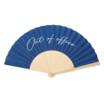 Ventaglio portatile in bambù con messaggio “Out of the office” color blu mare
