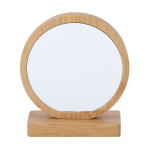Targa commemorativa in bambù circolare con doppio magnete color legno prima vista