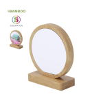 Targa commemorativa in bambù circolare con doppio magnete