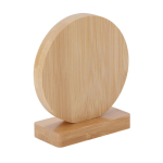 Targa commemorativa in bambù circolare con doppio magnete terza vista