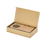 Targa trofeo ottagonale in legno e cristallo per riconoscimenti terza vista