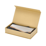 Targa trofeo con base in legno e frontale in alluminio riciclato quarta vista