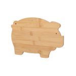 Tagliere da cucina in bambù con design a maialino e foro per appendere seconda vista