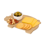 Tagliere da cucina in bambù con design a maialino e foro per appendere terza vista