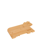 Tagliere da cucina in bambù dal design compatto a forma di mucca vista area di stampa
