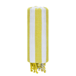 Asciugamano pareo bicolore in cotone riciclato con frange 180 g/m² color giallo prima vista