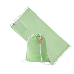 Zaino a coulisse con pareo pieghevole in cotone riciclato 170 g/m² color verde chiaro  prima vista