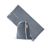 Zaino a coulisse con pareo pieghevole in cotone riciclato 170 g/m² color blu mare prima vista