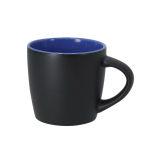 Tazza in ceramica con finitura nero opaco e interno colorato 350ml color blu prima vista