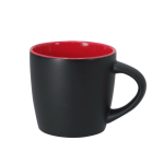 Tazza in ceramica con finitura nero opaco e interno colorato 350ml color rosso prima vista