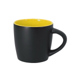 Tazza in ceramica con finitura nero opaco e interno colorato 350ml color giallo prima vista