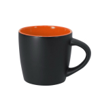 Tazza in ceramica con finitura nero opaco e interno colorato 350ml color arancione prima vista